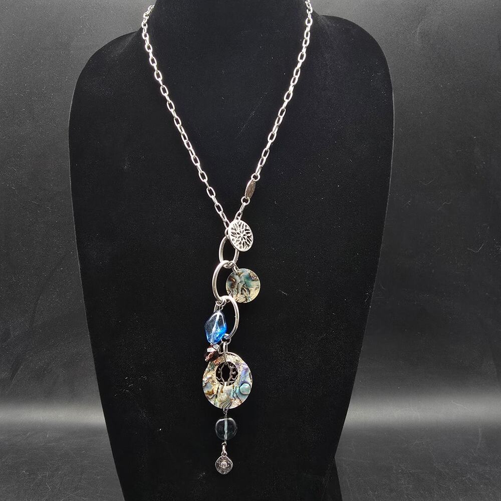 Lia Sophia Neptune Abalone Shell Y Pendant Necklace